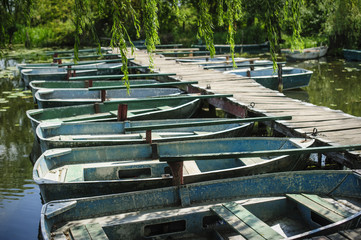 Fototapeta na wymiar old mooring boats