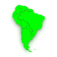 Obraz premium Map of worlds. South America.