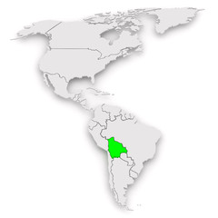 Obraz premium Map of worlds. Bolivia.