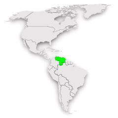 Fototapeta premium Map of worlds. Venezuela.