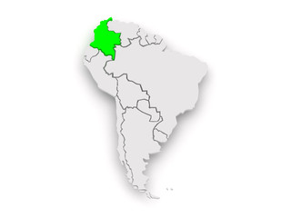 Fototapeta premium Map of worlds. Columbia.