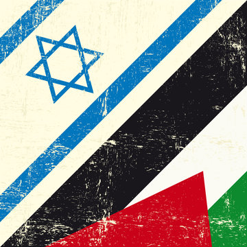 Israeli_and_palestinian grunge flag