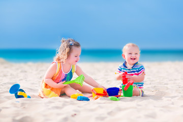 Kids playing on the beach