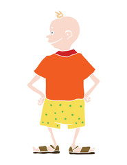 boy in shorts, vector illustration