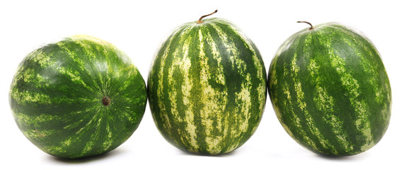 Whole watermelons isolated on white
