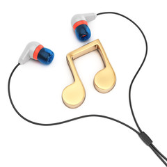 Headphones with music note