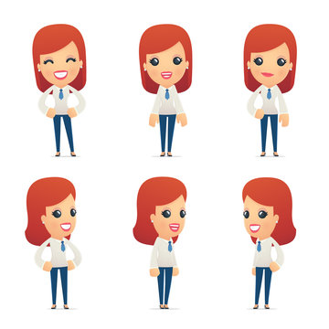 set of reception character in different poses