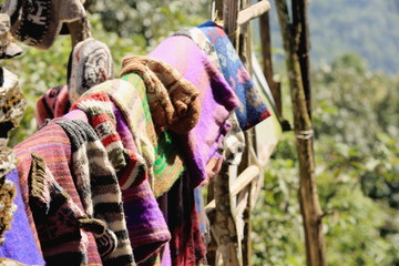 Woolen items for sale. Pitam Deurali-Nepal. 0553