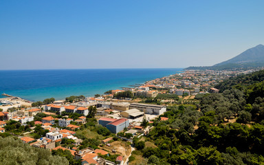 Naklejka premium Karlovasi town panorama, Samos, Greece.
