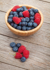 Blueberries and raspberries