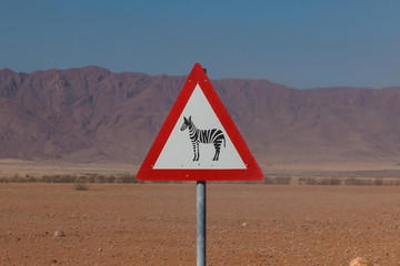 Roadsign zebra crossing in africa