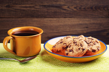Cup of coffee and cookies