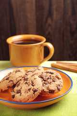 Chocolate cookies and coffee