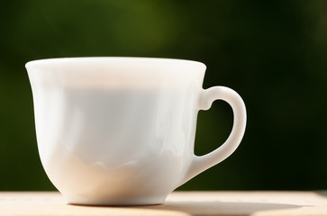 Beverage. Closeup of cup of coffee hot drink
