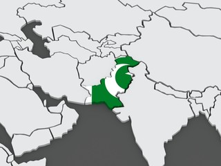 Map of worlds. Pakistan.