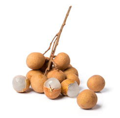 a bunch delicious longan isolated on white background