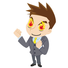 燃える若いビジネスマン