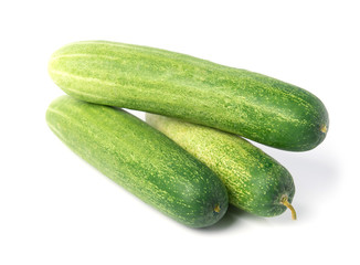 Fresh cucumber isolated on white background