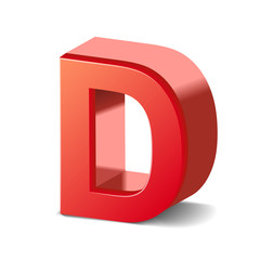 3d red letter D