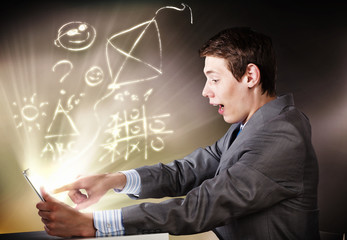 Man using laptop