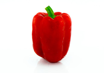 red sweet pepper on white background