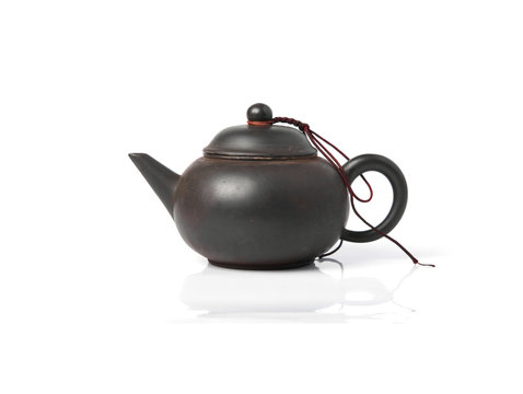 Black Purple Chinese TeaPot isolated on white