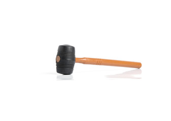 Rubber mallet on white background