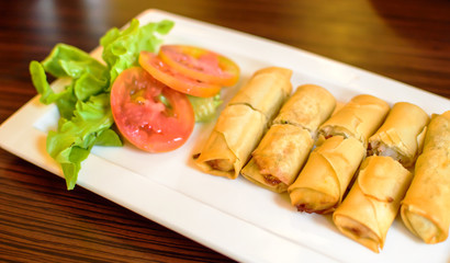 Fried Chinese Traditional Spring rolls food
