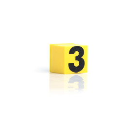 Colorful plastic numbers on a white background