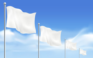 blank white flags