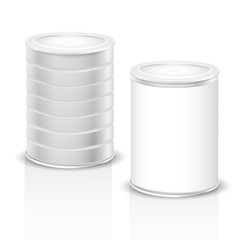 metal cans with blank label