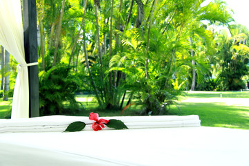 A table for massage and spa