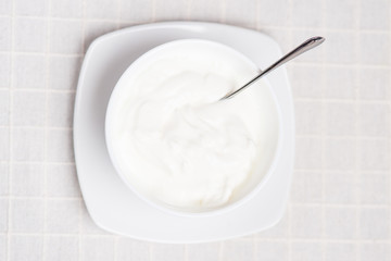 fresh and delicious creamy yogurt, healthy smooth snack