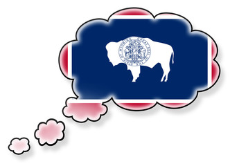 Flag in the cloud, isolated on white background