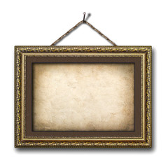 Vintage picture frame on the white isolated background