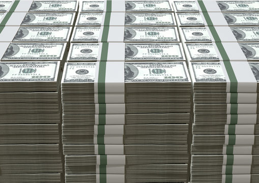 US Dollar Notes Pile
