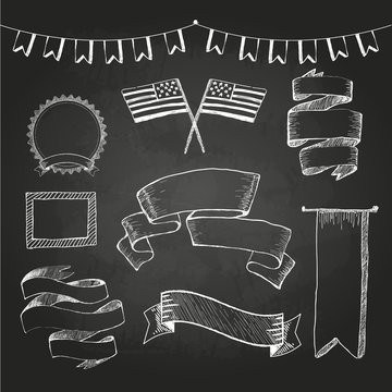Chalkboard labels, ribbons and stickers