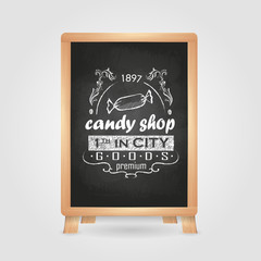 chalk drawings. Retro typography. Candy