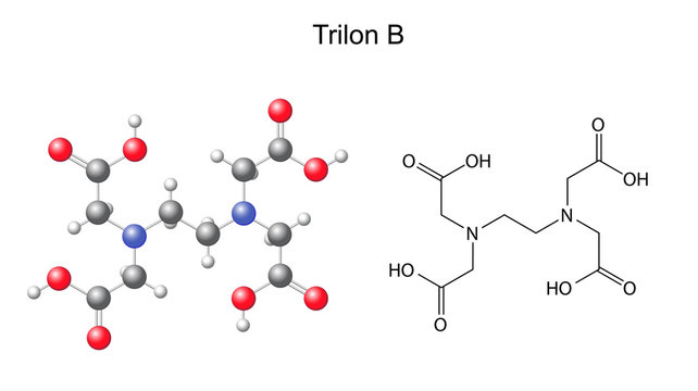 Structural chemical formula of  trilon B - EDTA