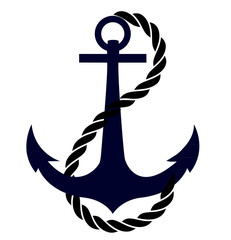 The Icon of anchor in sea color - obrazy, fototapety, plakaty