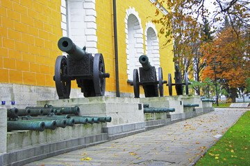 Ancient artillery Cannons In The Moscow Kremlin, Russia