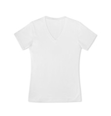 White lady T-shirt isolated on white background.