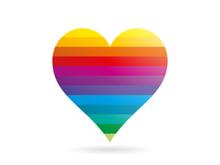 Rainbow striped heart shape vector