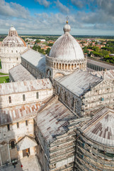 Fototapeta premium Torre pendente, Duomo e Battistero di Pisa, cattedrale