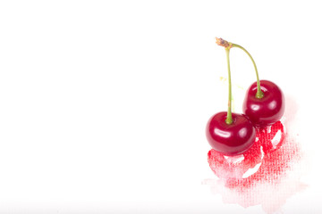 watercolor cherry with fruits 
