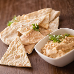 Hummus and pita bread