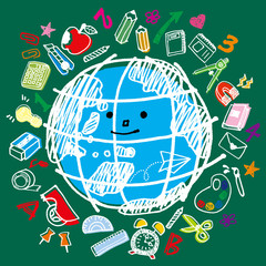 落書き_文具_アース_黒板