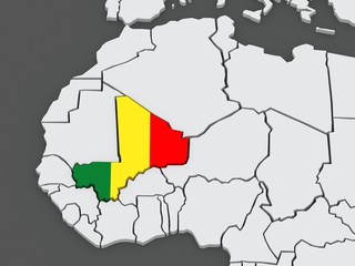 Obraz premium Map of worlds. Mali.