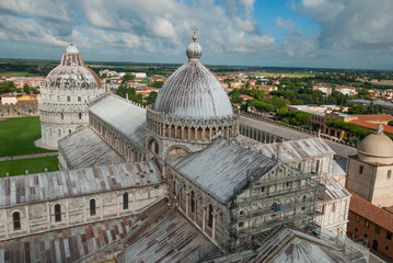 Fototapeta premium Torre pendente, Duomo e Battistero di Pisa, cattedrale