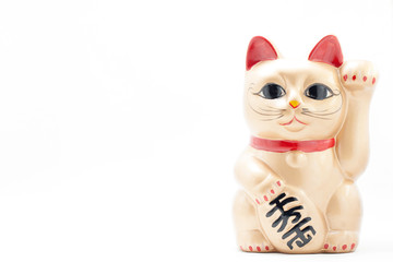 Japanese beckoning cat also known as maneki neko
